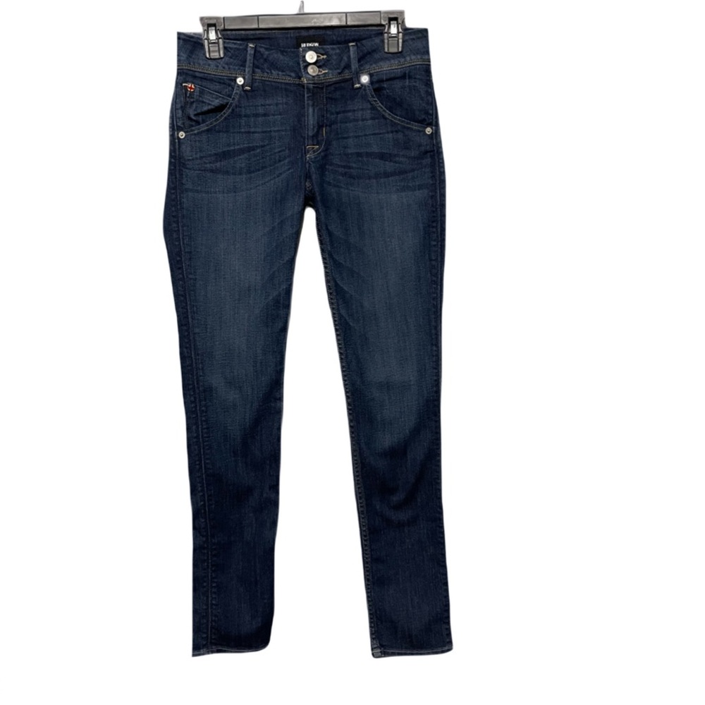 Hudson Collin Mid Rise Skinny Jeans Dark Wash Stretch Flap Pocket NWT Womens 27